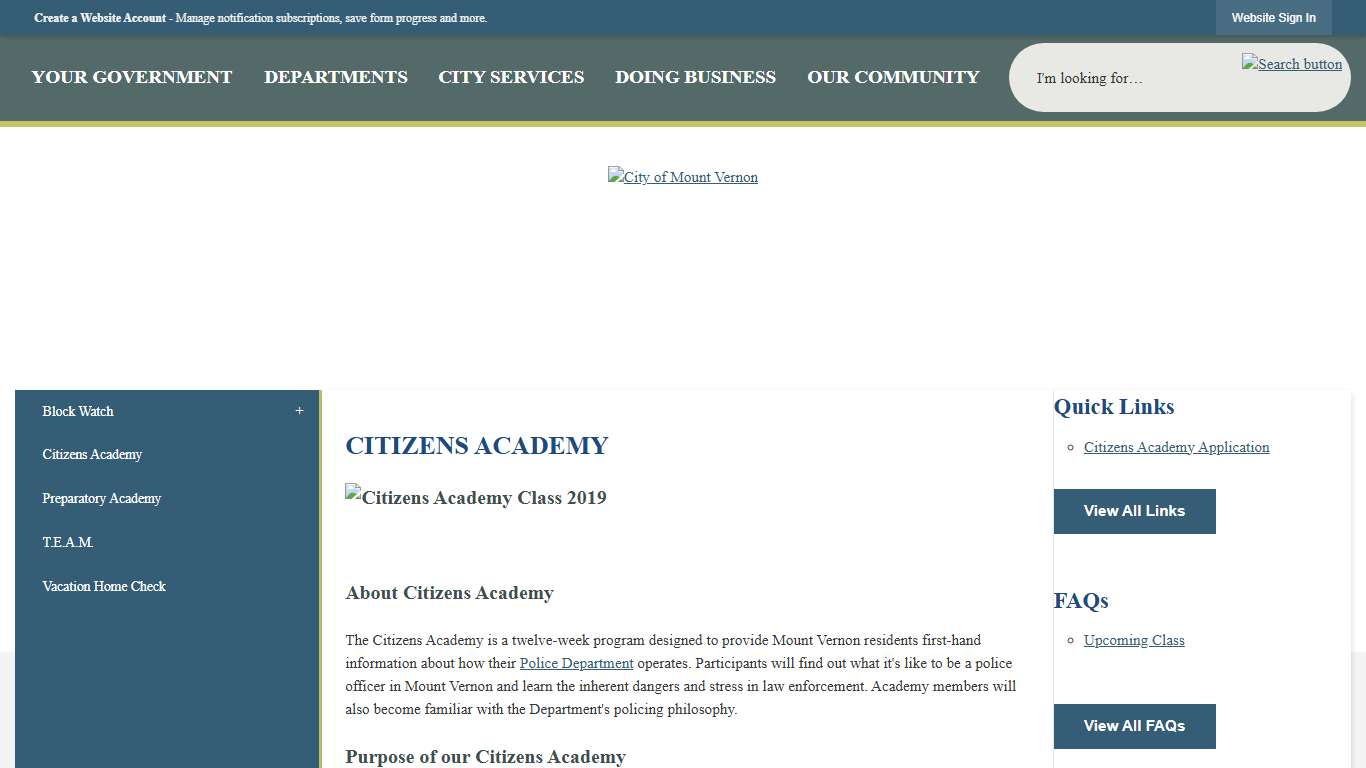 Citizens Academy | Mount Vernon, WA - Official Website